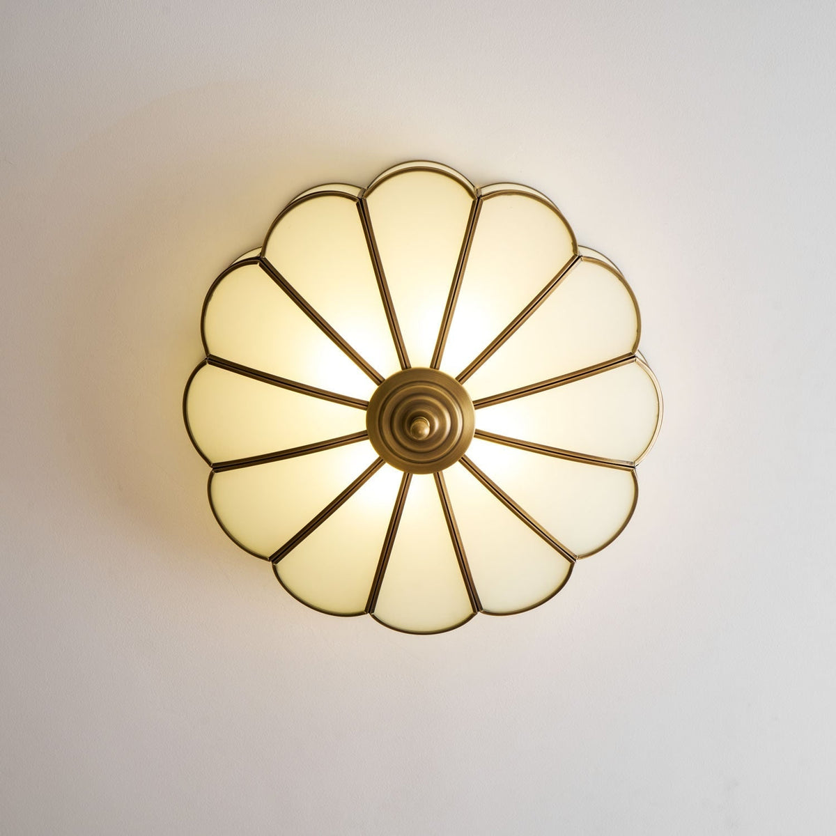 Semi Flush Mount Ceiling Light with Floral Petal Design and Frosted Glass - Image 74