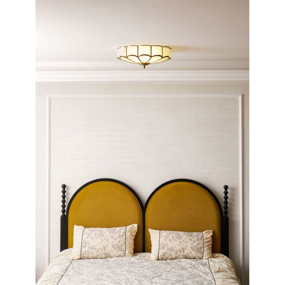 Semi Flush Mount Ceiling Light with Floral Petal Design and Frosted Glass - Image 75