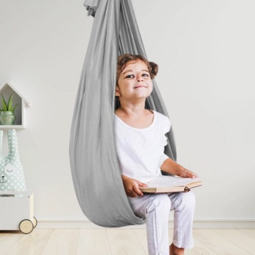 Sensory Swing with Cocoon Therapy Pouch for Kids' Indoor Calming - Image 4