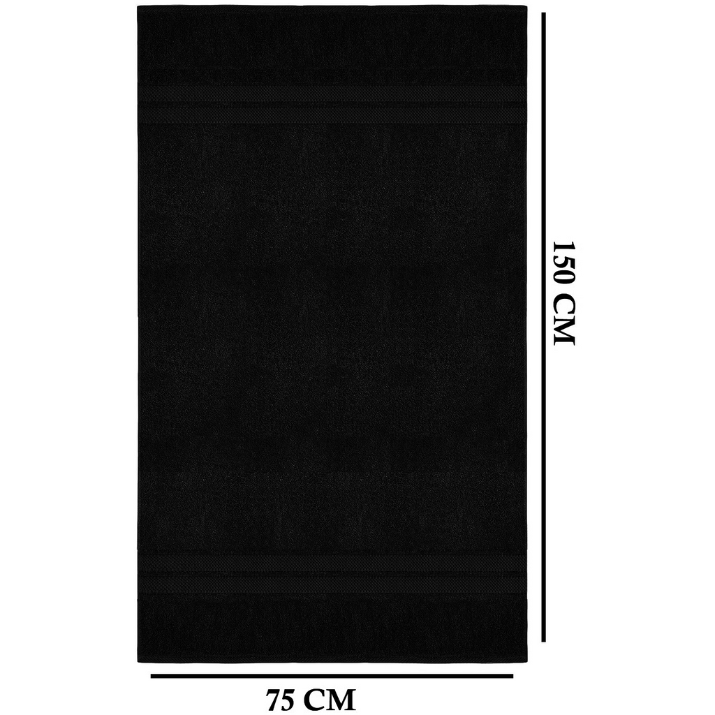 Set of 4 Large Bath Towels with Absorbent Cotton Terry Cloth and Dobby Border - Image 11