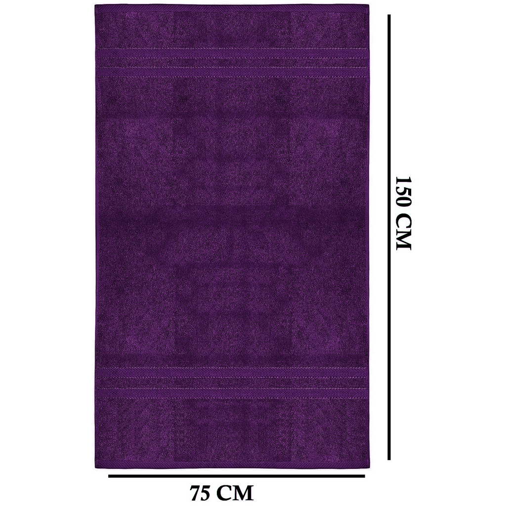 Set of 4 Large Bath Towels with Absorbent Cotton Terry Cloth and Dobby Border - Image 23