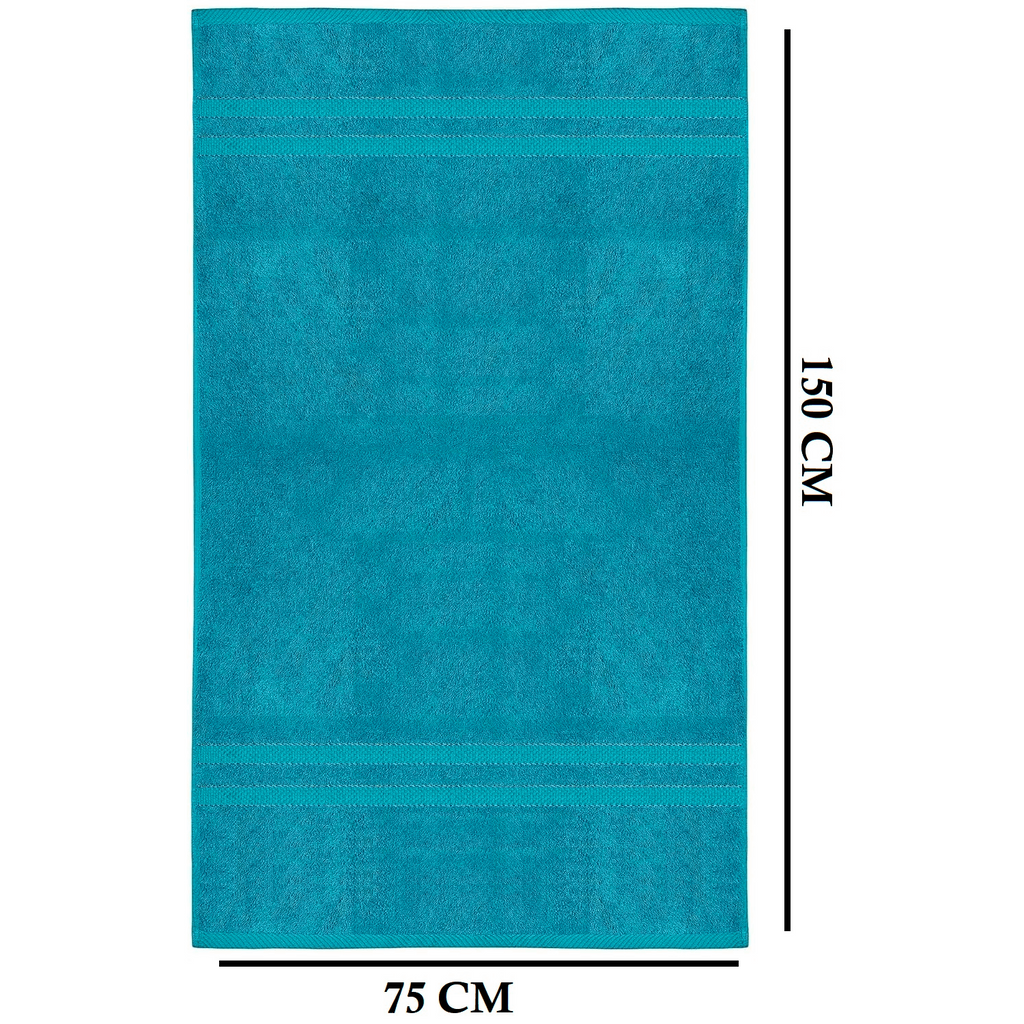 Set of 4 Large Bath Towels with Absorbent Cotton Terry Cloth and Dobby Border - Image 35