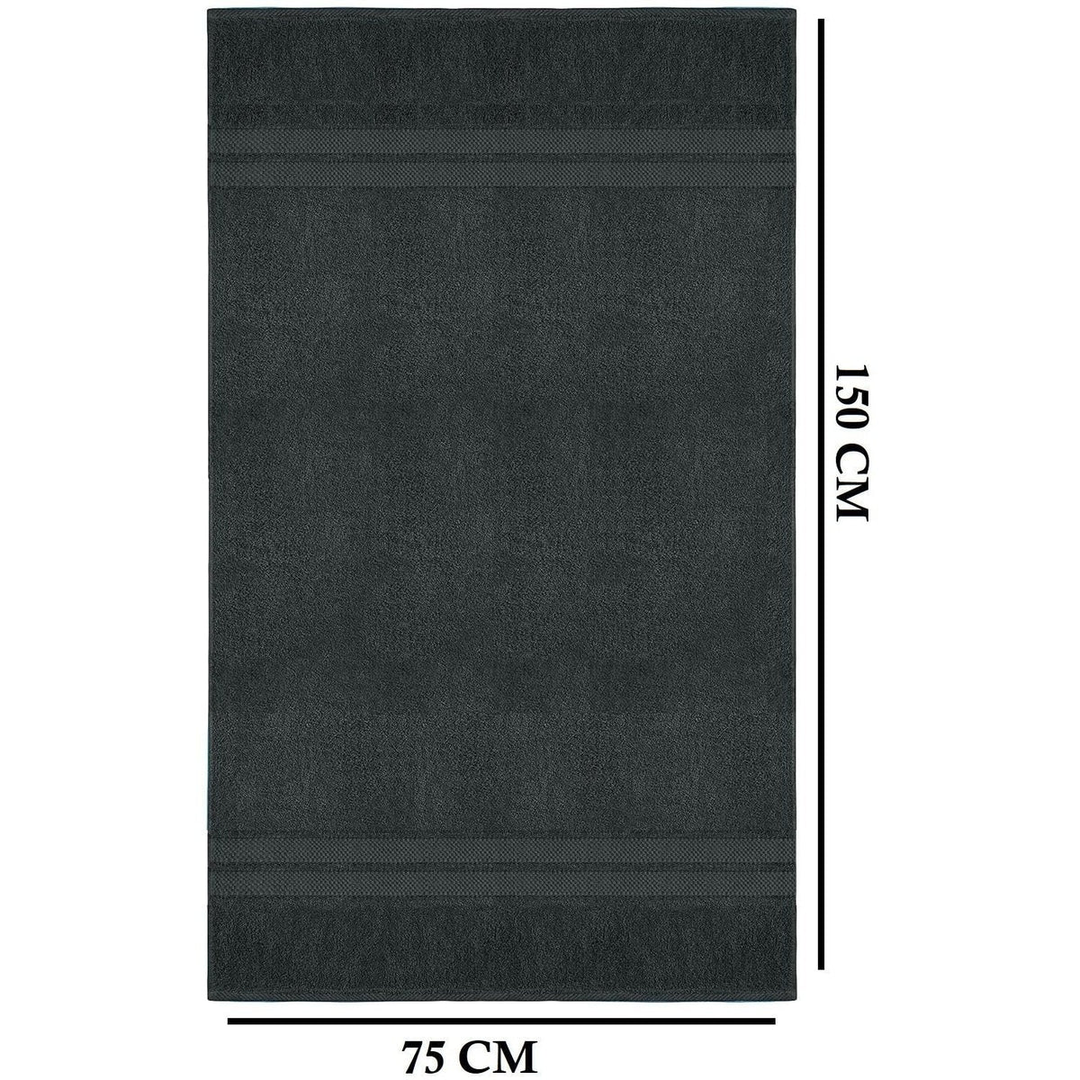 Set of 4 Large Bath Towels with Absorbent Cotton Terry Cloth and Dobby Border - Image 38