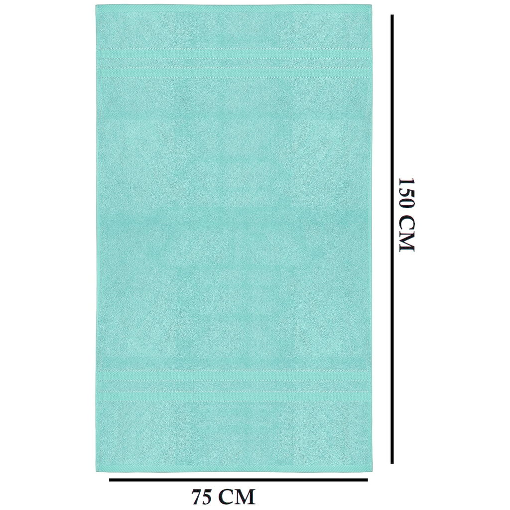Set of 4 Large Bath Towels with Absorbent Cotton Terry Cloth and Dobby Border - Image 8