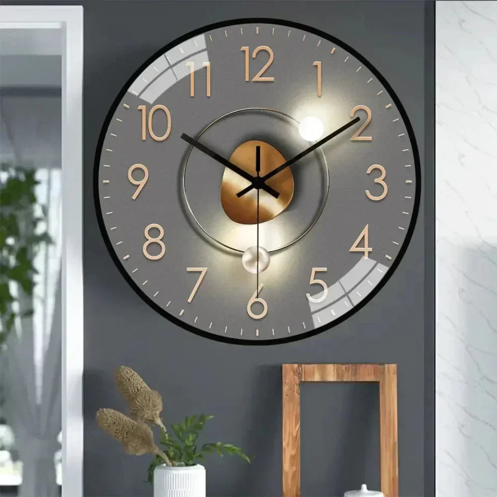 Silent Wall Clock with Glass Face and Minimalist Metallic Frame - Image 4