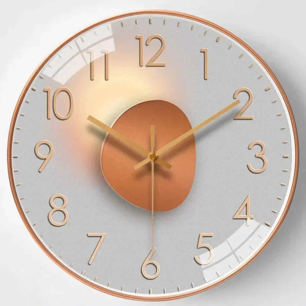 Silent Wall Clock with Glass Face and Minimalist Metallic Frame - Image 9