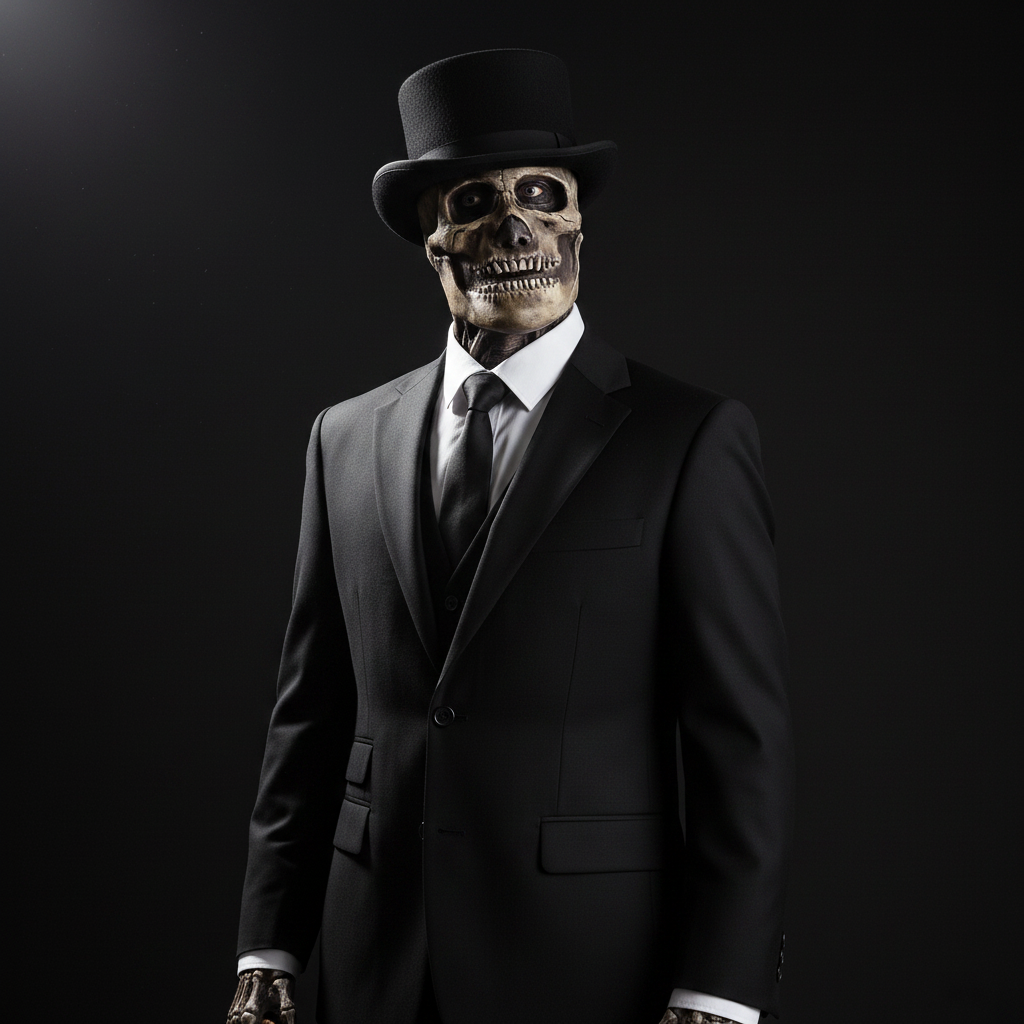 Skull Mask with Exposed Brain and Skeleton Chest Plate for Halloween - Image 2