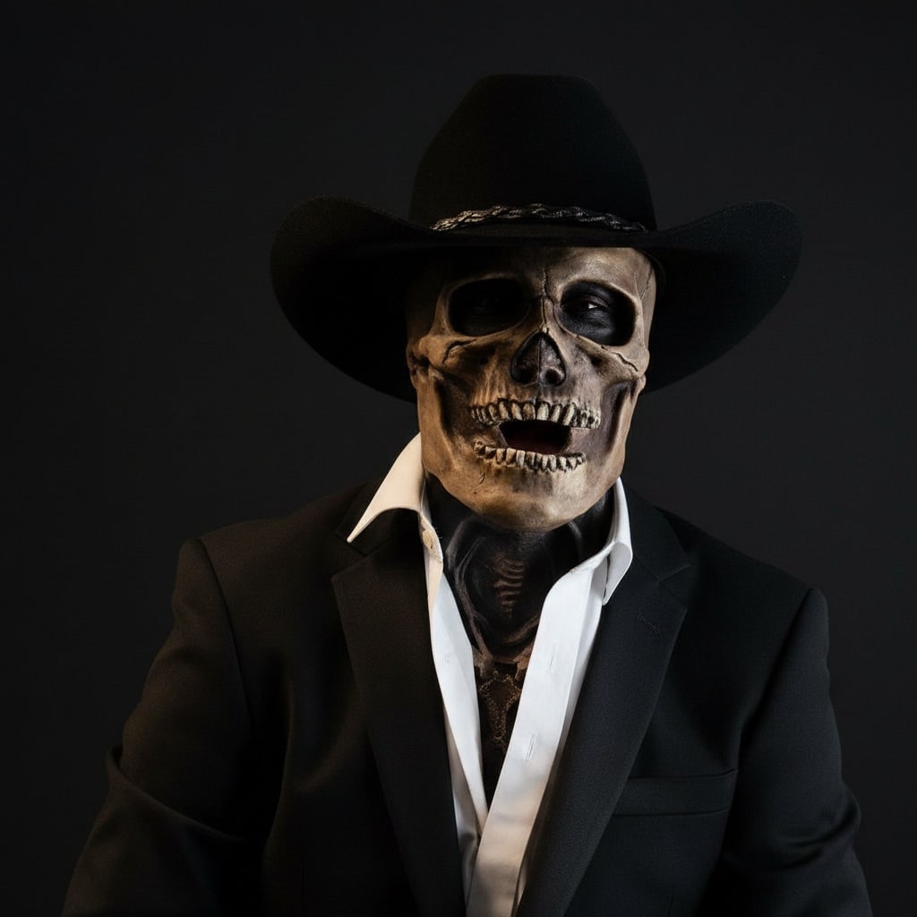 Skull Mask with Exposed Brain and Skeleton Chest Plate for Halloween - Image 3