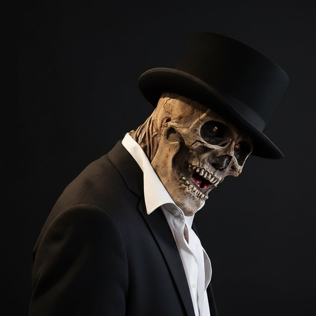 Skull Mask with Exposed Brain and Skeleton Chest Plate for Halloween - Image 5