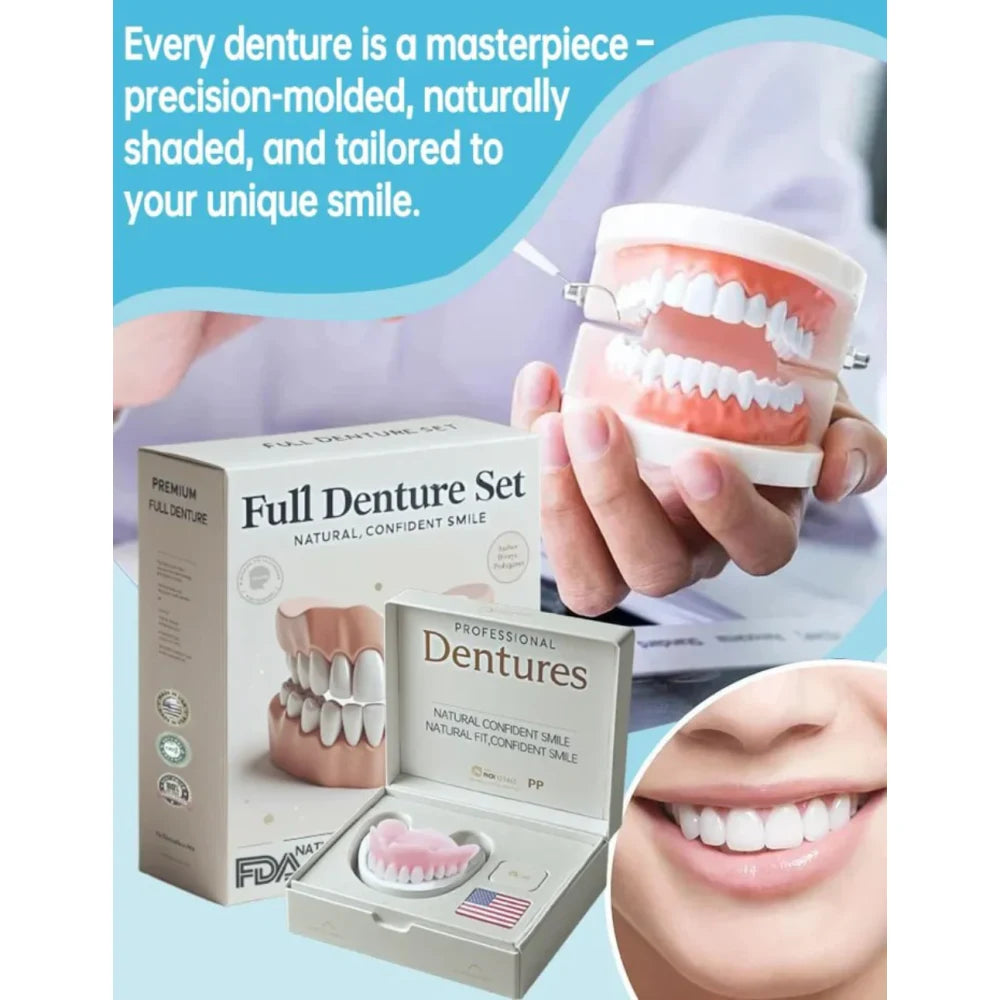 Snap on Veneers Upper and Lower Moldable Cosmetic False Teeth with Adjustable Fit - Image 2
