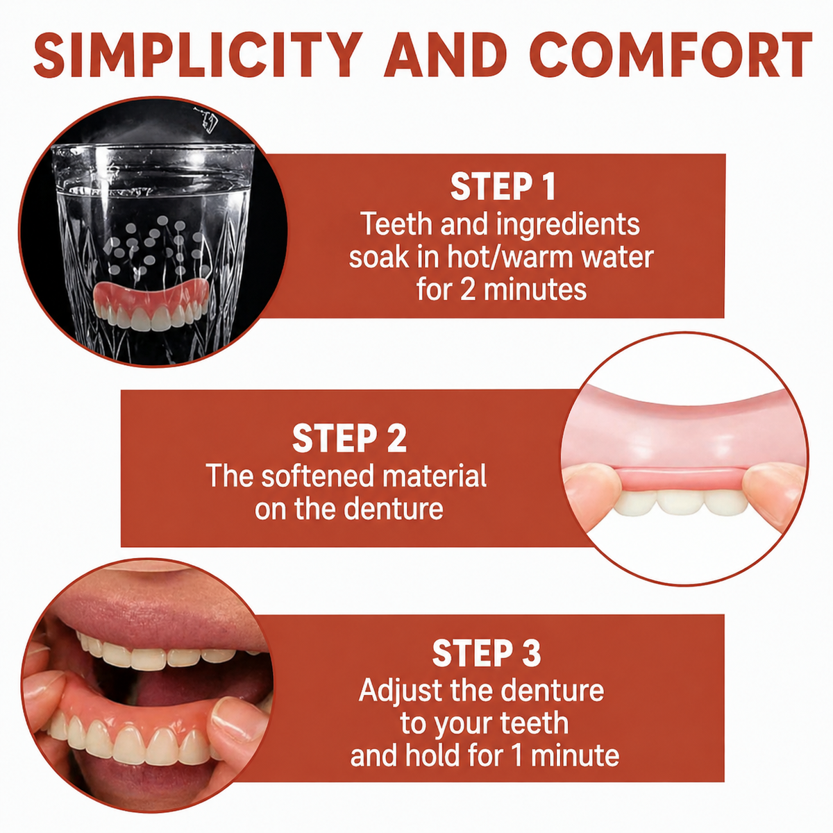Snap on Veneers with Moldable Backing and Customizable Fit for Upper Lower Teeth - Image 4