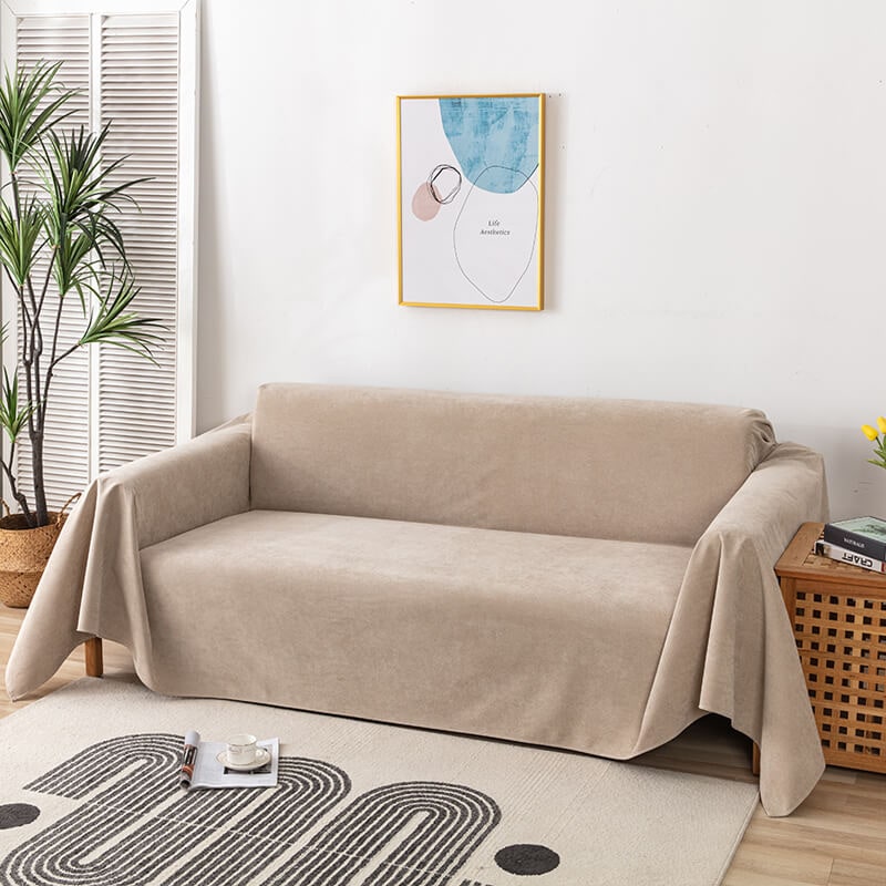 Sofa Couch Cover Washable with Chenille Texture and Pom-Pom Fringe - Image 12