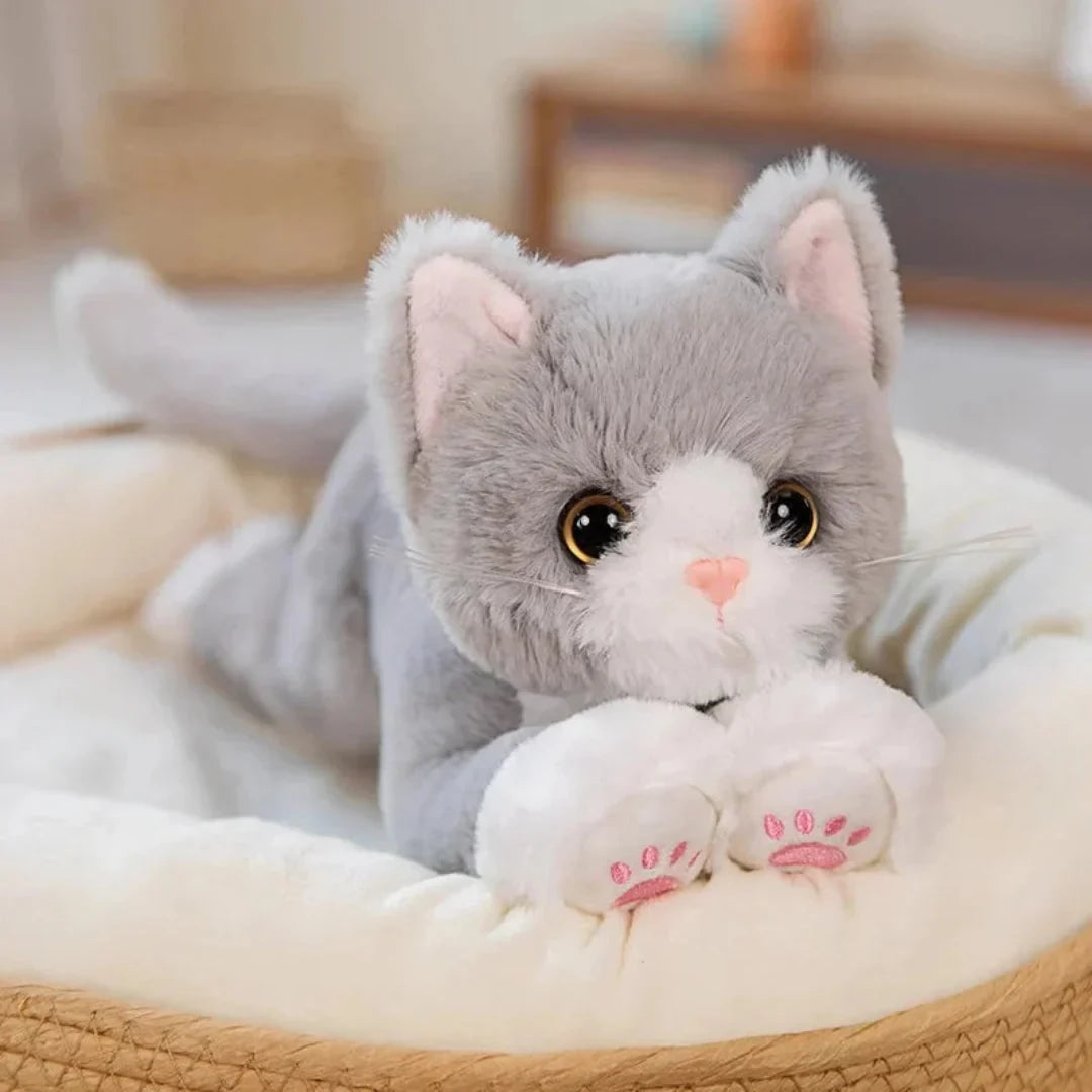 Soft Cat Plushie Stuffed Animal Toy with Embroidered Paws and Long Tail 53 Cm - Image 2