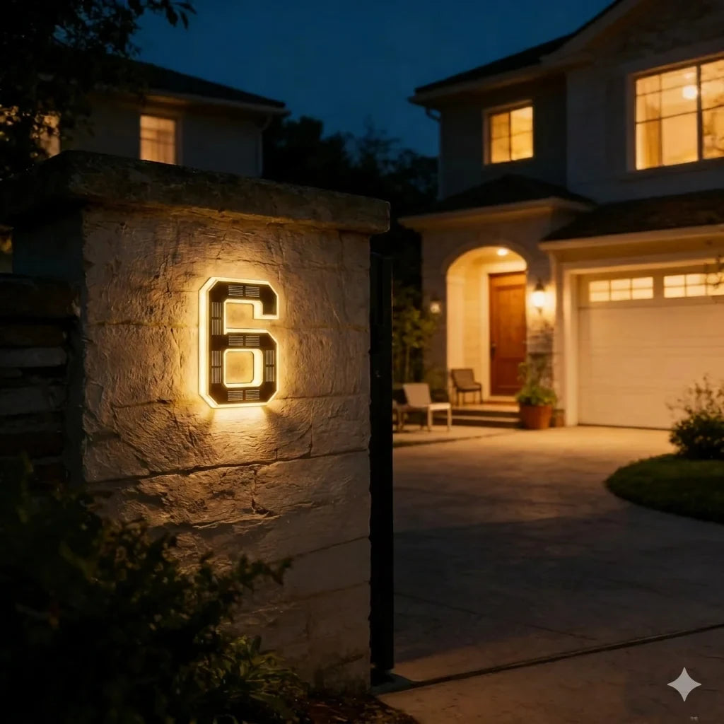 Solar House Numbers with Backlit LED Illuminated Address Sign Weatherproof - Image 11