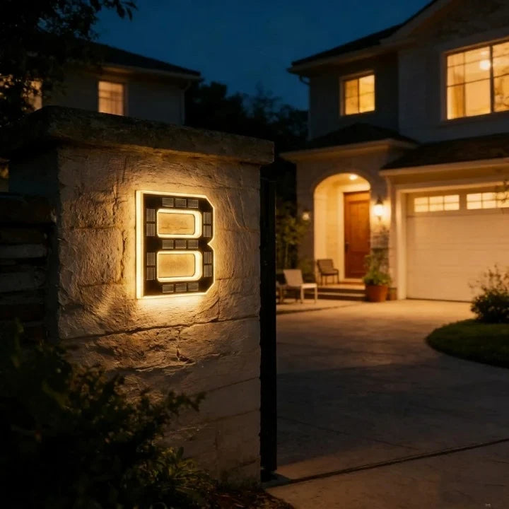 Solar House Numbers with Backlit LED Illuminated Address Sign Weatherproof - Image 16