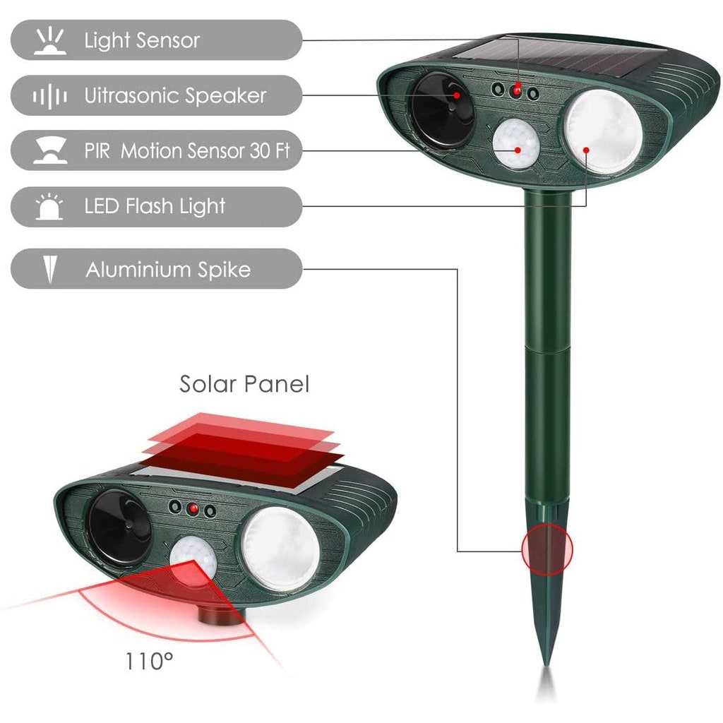Solar Powered Ultrasonic Mouse Repellent with Motion Sensor and Flashing LED - Image 10