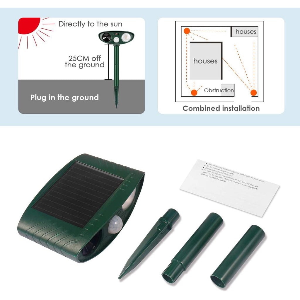 Solar Powered Ultrasonic Mouse Repellent with Motion Sensor and Flashing LED - Image 13