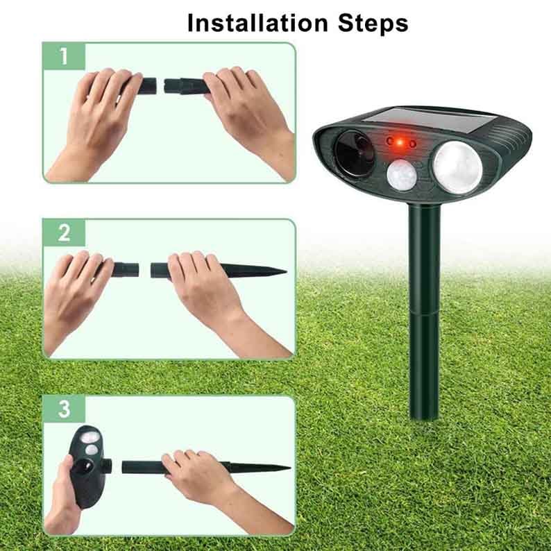 Solar Powered Ultrasonic Mouse Repellent with Motion Sensor and Flashing LED - Image 8