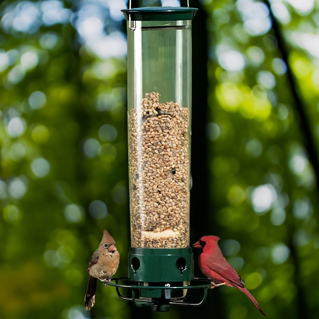 Squirrel Proof Bird Feeder with Weight Activated Spinning Perch and Hanging Tube Design - Image 1