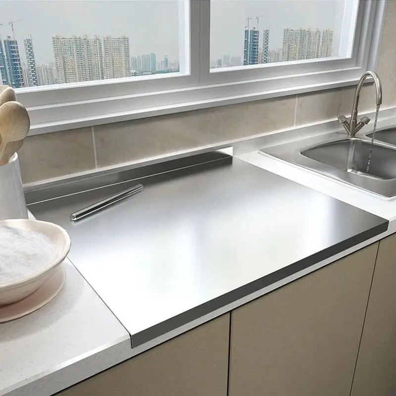 Stainless Steel Cutting Board with Countertop Lip and Non-Slip Base Dishwasher Safe - Image 1