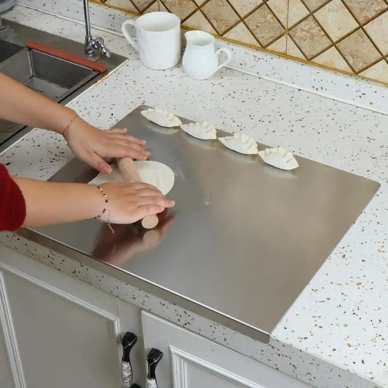 Stainless Steel Cutting Board with Countertop Lip and Non-Slip Base Dishwasher Safe - Image 2