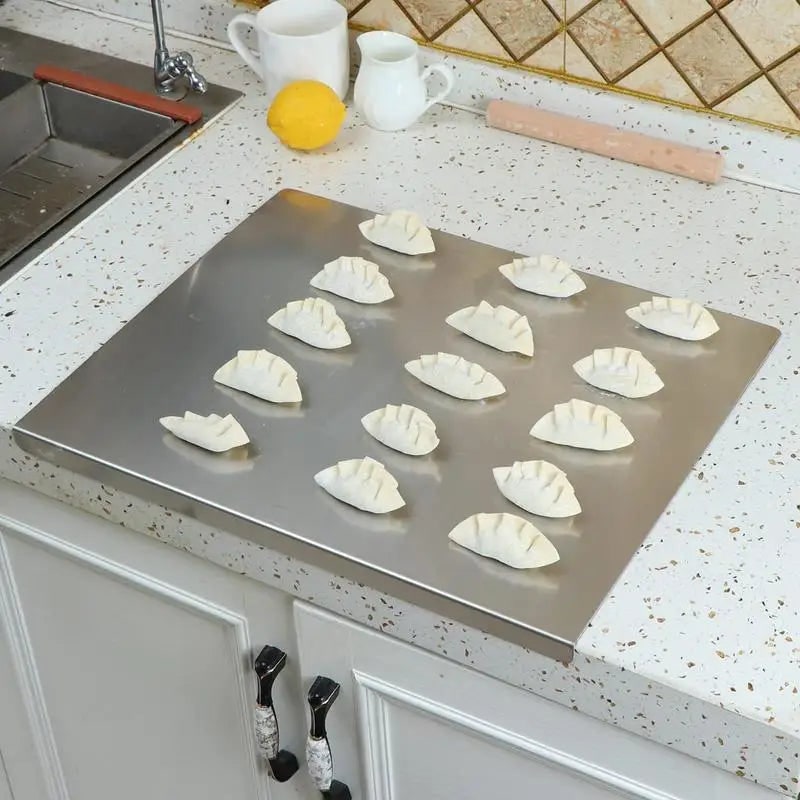 Stainless Steel Cutting Board with Countertop Lip and Non-Slip Base Dishwasher Safe - Image 3