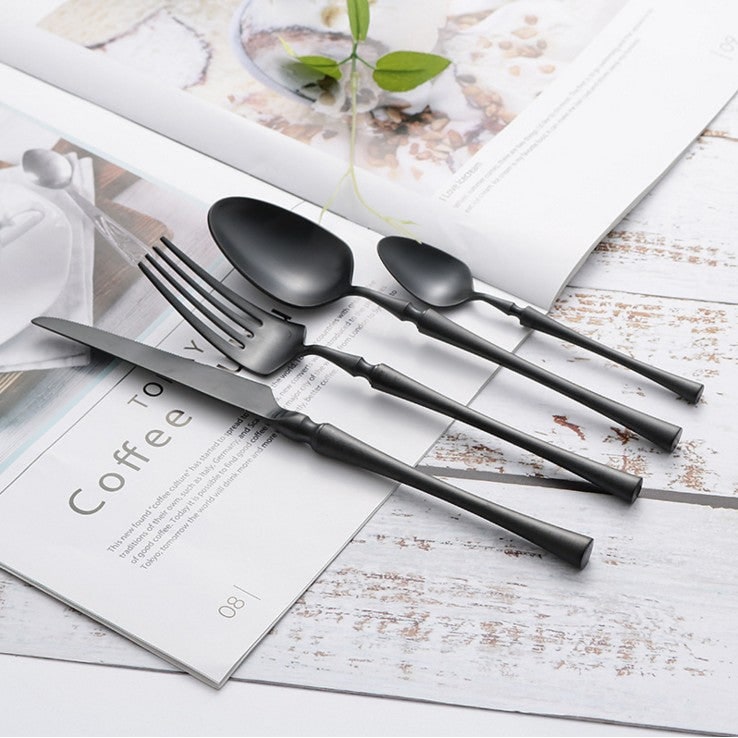 Stainless Steel Flatware Set with Tapered Handles 24-Piece Cutlery for 6 - Image 10