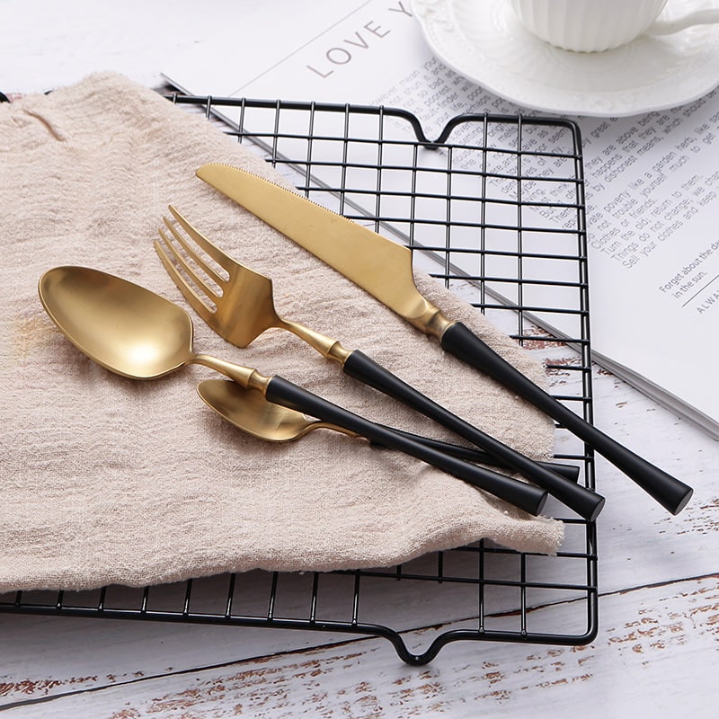 Stainless Steel Flatware Set with Tapered Handles 24-Piece Cutlery for 6 - Image 4