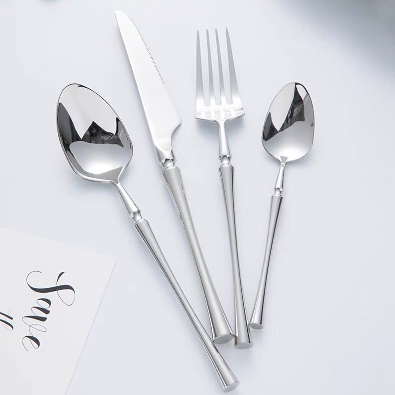 Stainless Steel Flatware Set with Tapered Handles 24-Piece Cutlery for 6 - Image 6