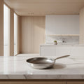 Stainless Steel Frying Pan Hammered Non Stick Interior and Induction Compatible Base - Image 1