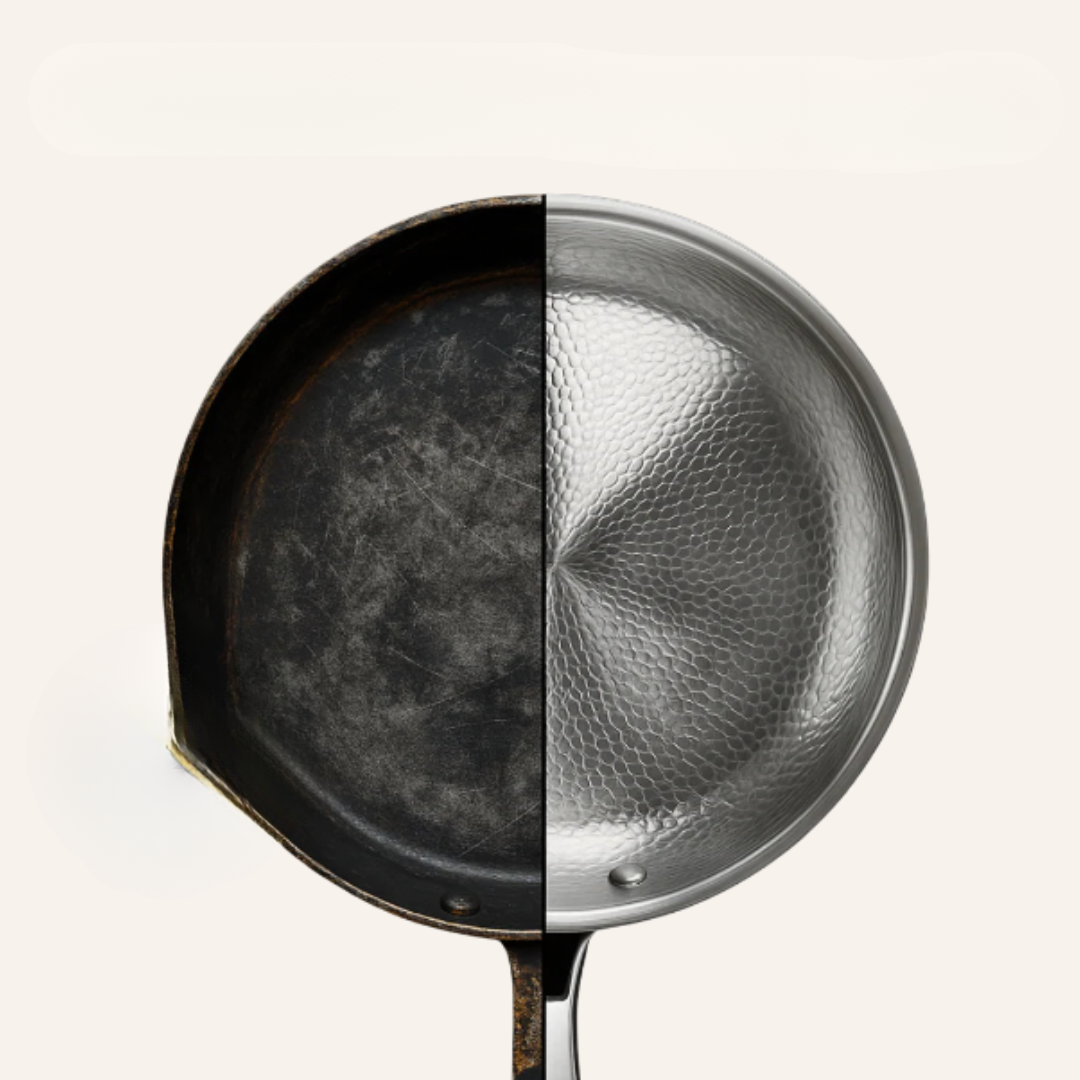 Stainless Steel Frying Pan with Hammered Interior and Induction Base - Image 5