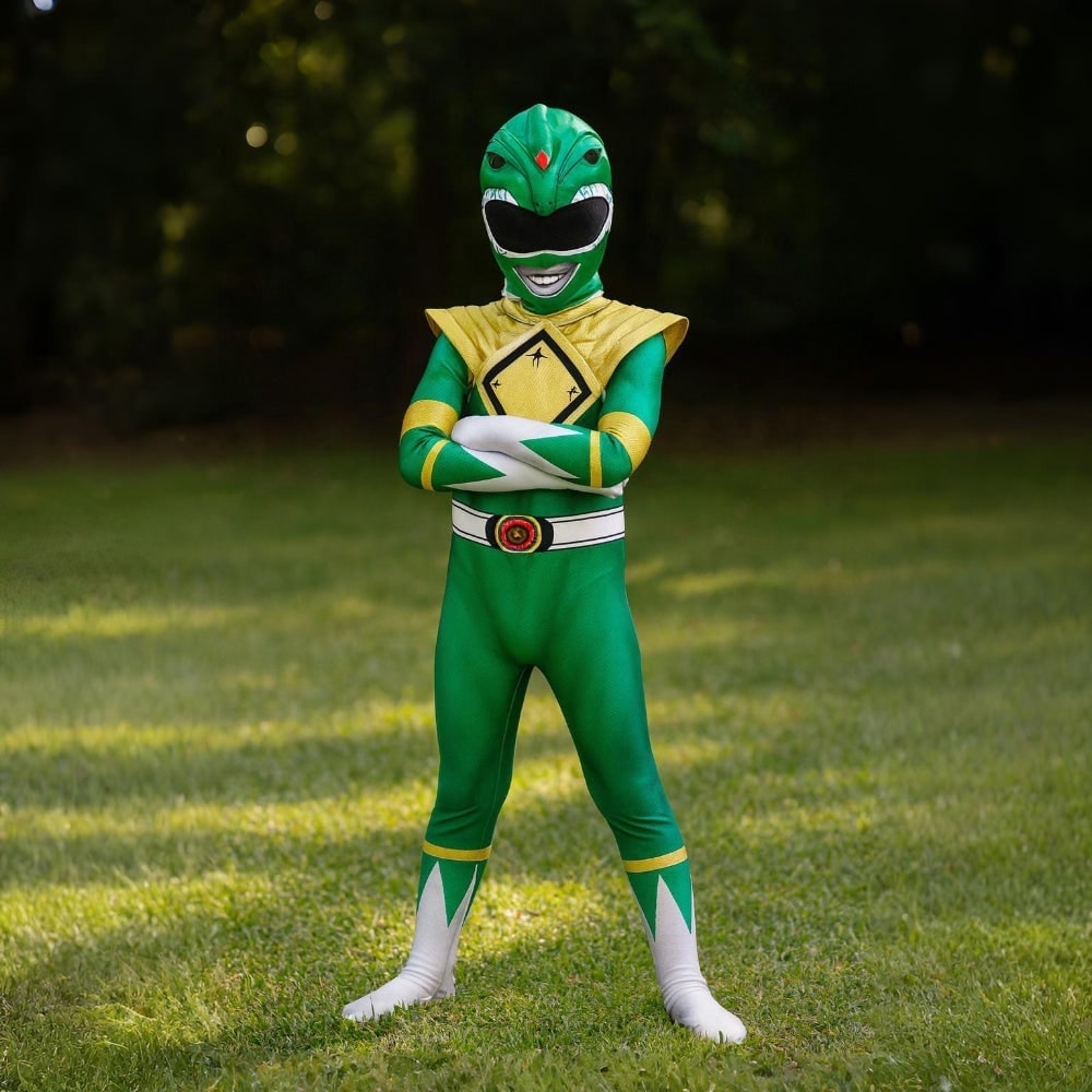 Superhero Costume Jumpsuit with Full-Head Mask and Diamond Pattern - Image 2
