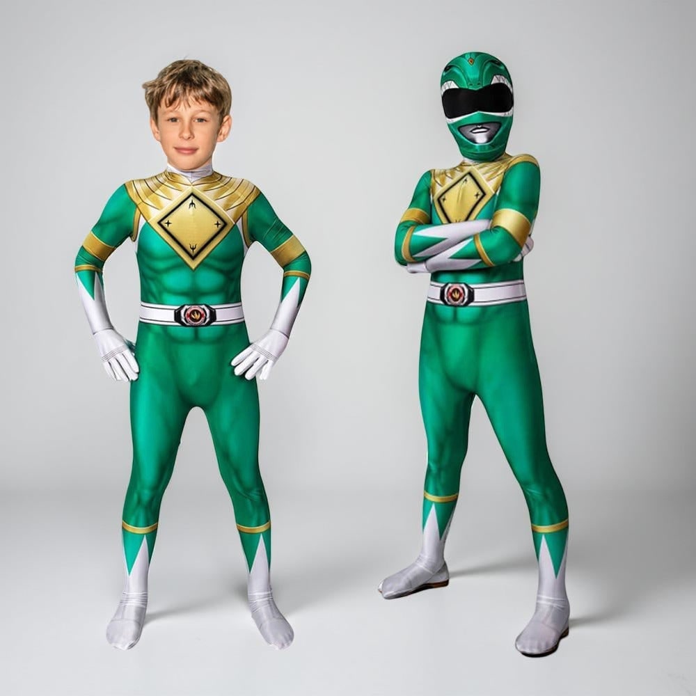 Superhero Costume Jumpsuit with Full-Head Mask and Diamond Pattern - Image 8