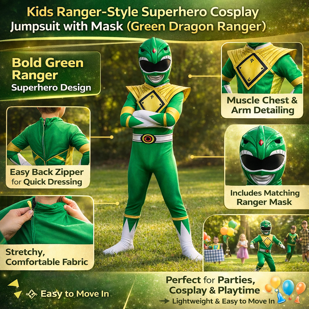 Superhero Costume Jumpsuit with Full-Head Mask and Diamond Pattern - Image 9