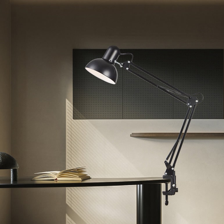 Swing Arm Desk Lamp with Adjustable Clamp and Long Reach - Image 14