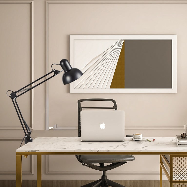 Swing Arm Desk Lamp with Adjustable Clamp and Long Reach - Image 2