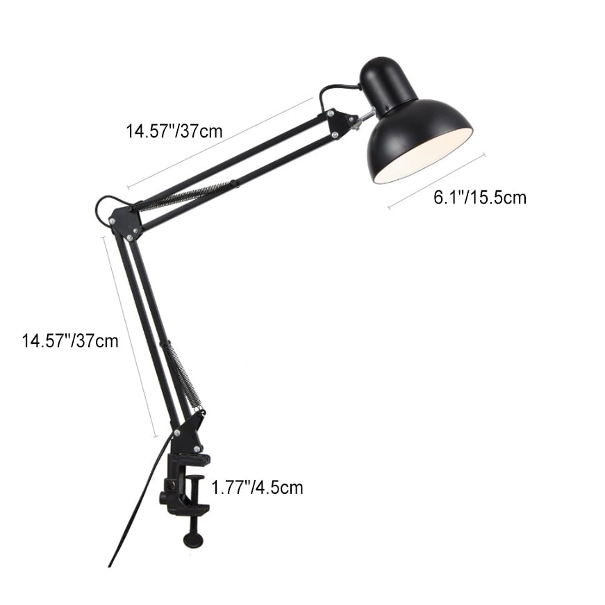 Swing Arm Desk Lamp with Adjustable Clamp and Long Reach - Image 3