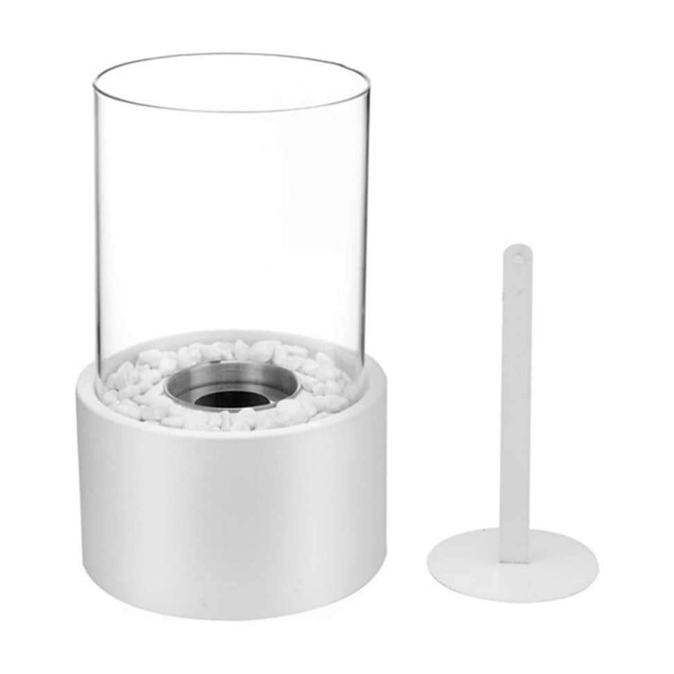 Tabletop Fire Pit with Glass Cylinder and Decorative Stones Indoor Portable Smokeless Fireplace - Image 15