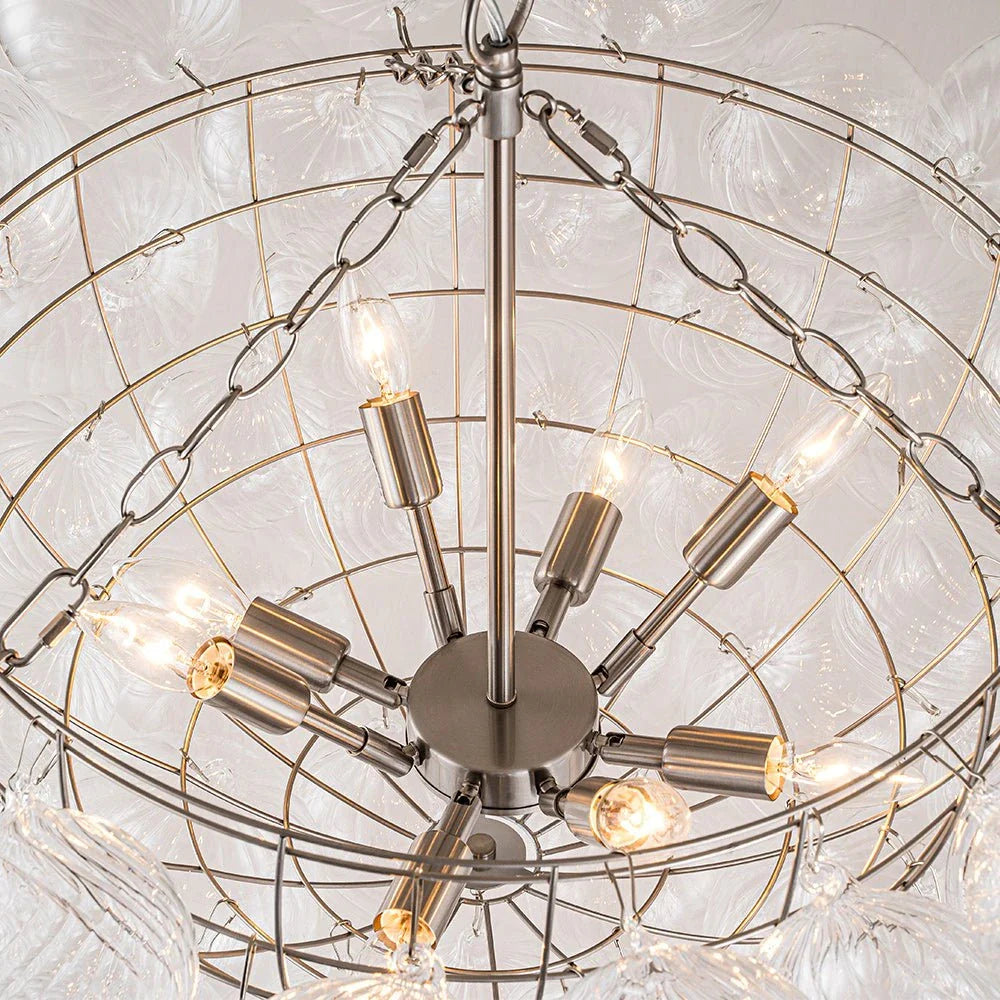 Eleni Modern Ribbed Glass Bubble Chandelier
