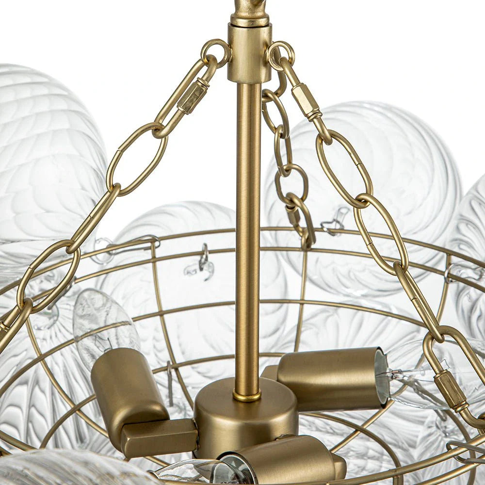 Eleni Modern Ribbed Glass Bubble Chandelier