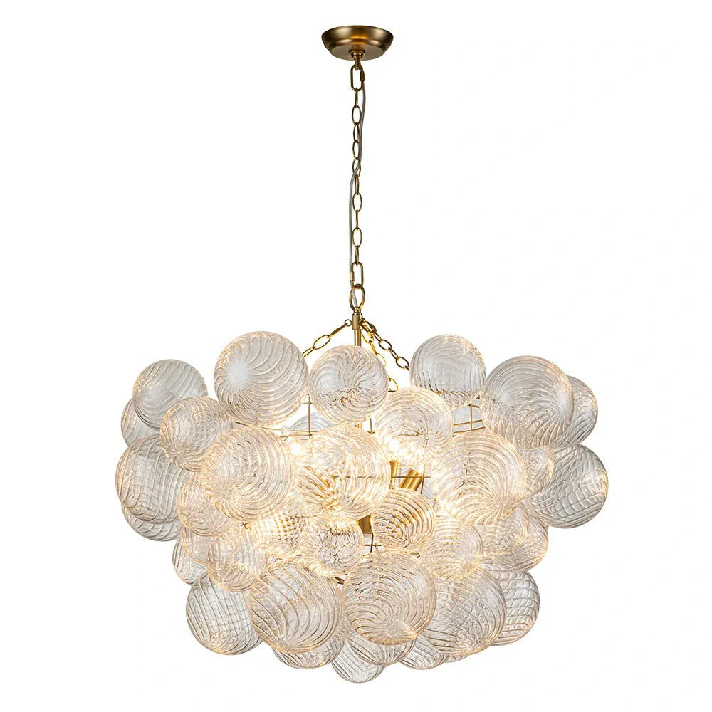 Eleni Modern Ribbed Glass Bubble Chandelier
