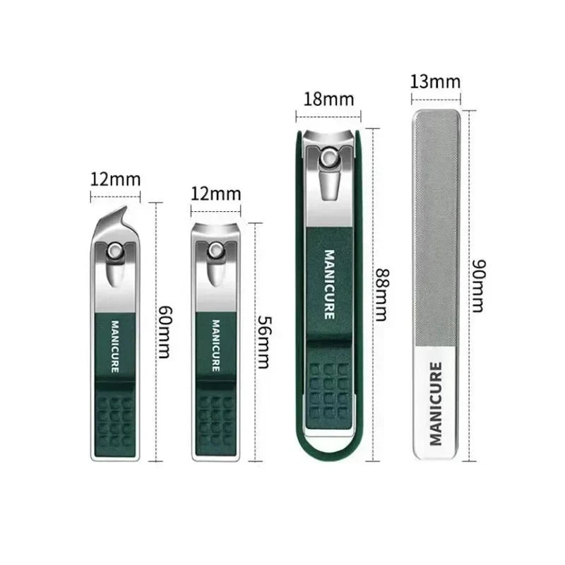 Toe Nail Clipper Set with Stainless Steel Blades Professional Fingernail File and Storage Case - Image 7