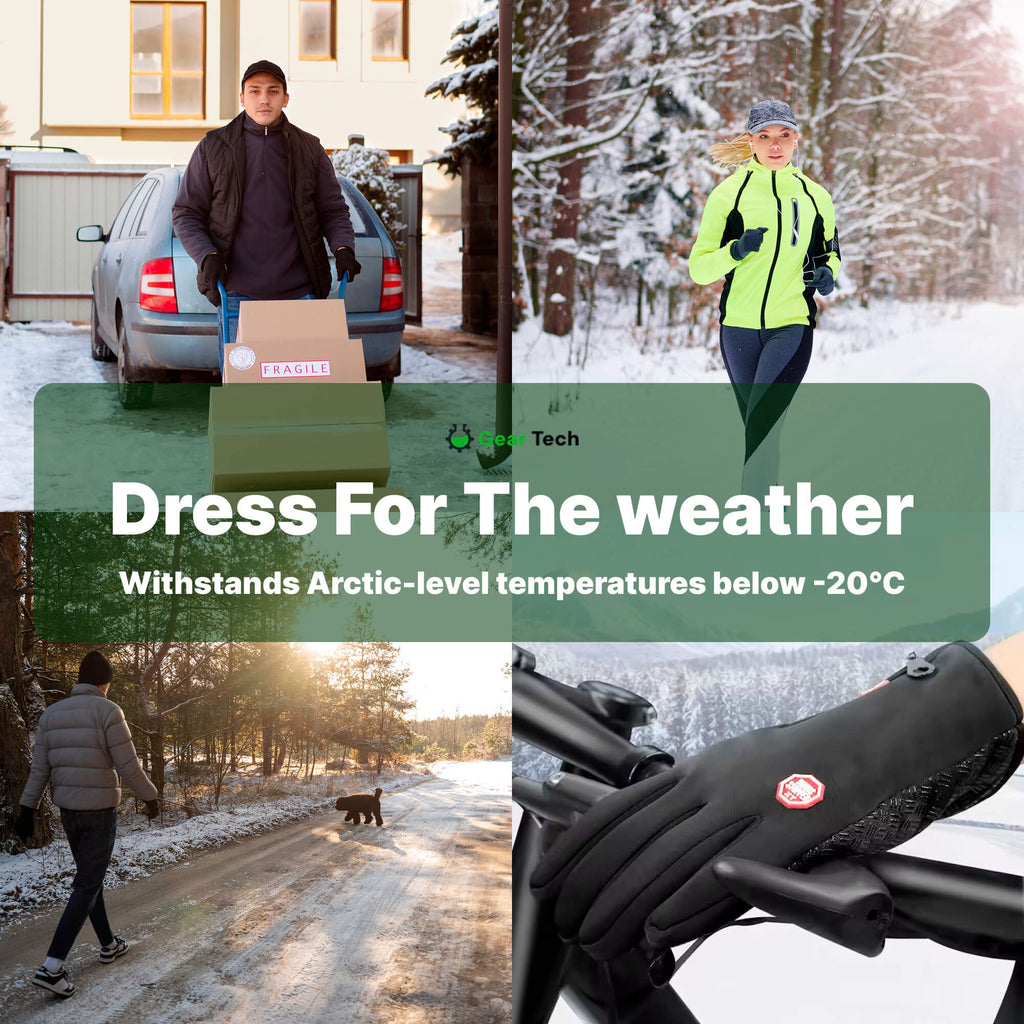 Touchscreen Winter Gloves with Thermal Fleece Lining and Windproof Shell - Image 2