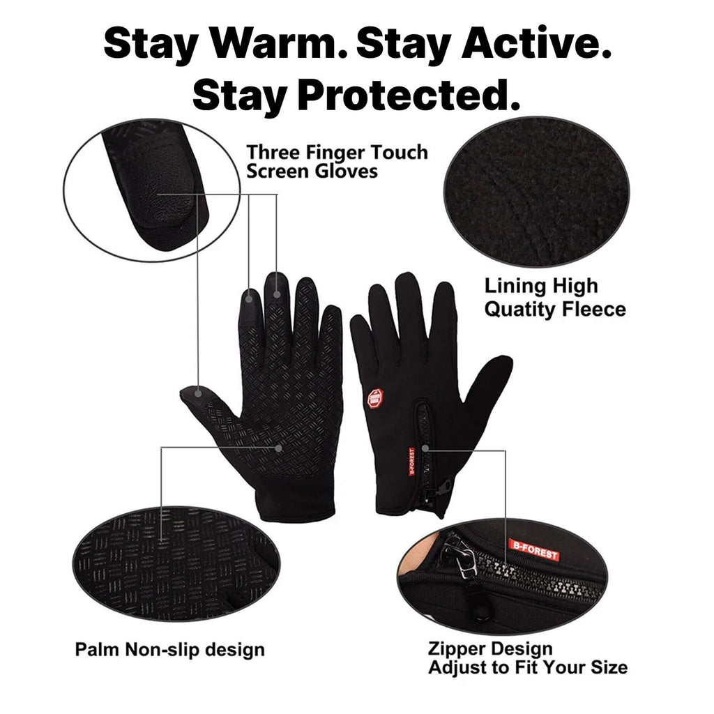 Touchscreen Winter Gloves with Thermal Fleece Lining and Windproof Shell - Image 7
