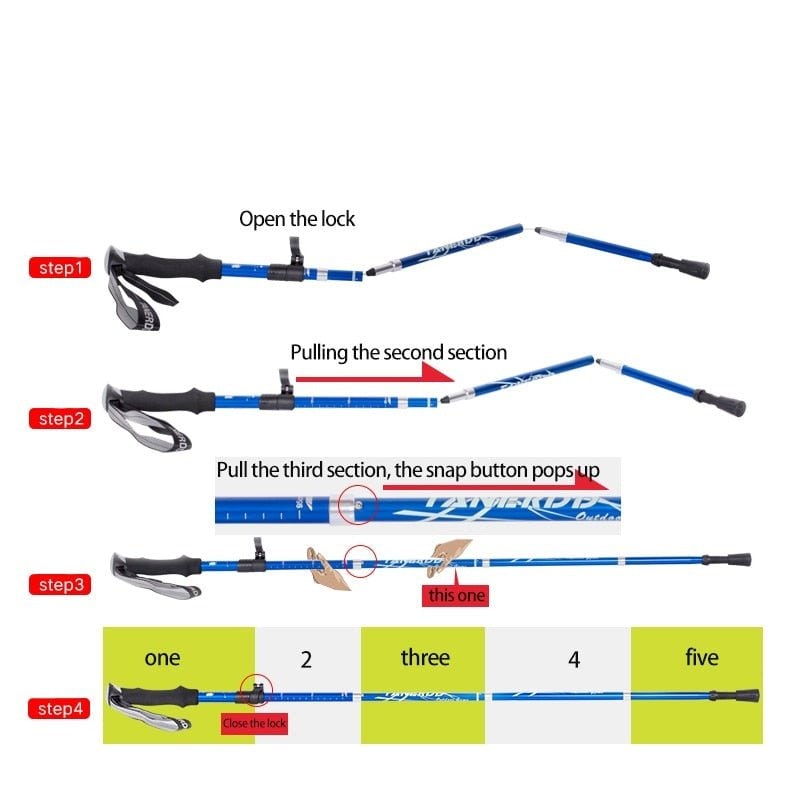 Trekking Poles Foldable Adjustable Lightweight with Ergonomic Foam Grip and Flip-Lock - Image 12
