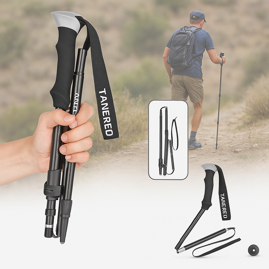Trekking Poles Foldable Adjustable Lightweight with Ergonomic Foam Grip and Flip-Lock - Image 6