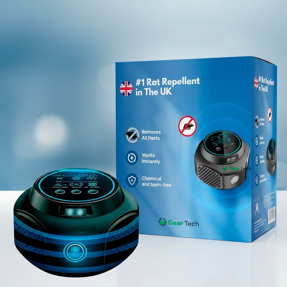 Ultrasonic Mouse Repellent with Rodent Control and LED Display Plug-In Device - Image 1