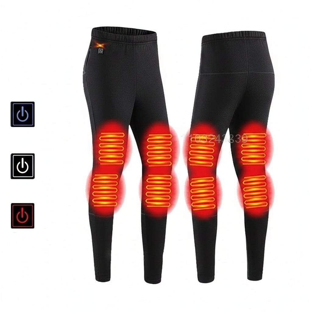 USB Heated Long Johns Thermal Underwear Set with Heating Zones and Three Temperature Settings - Image 1
