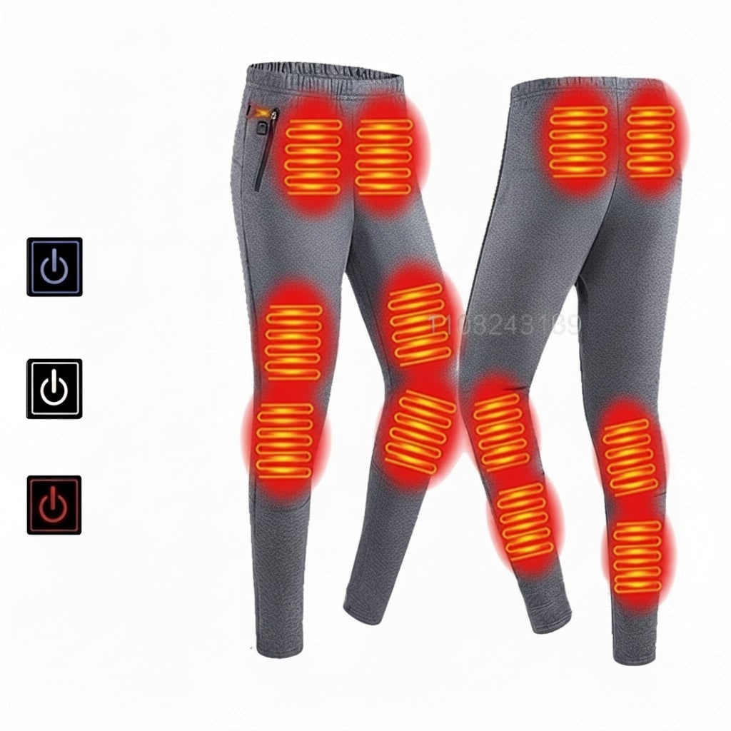 USB Heated Long Johns Thermal Underwear Set with Heating Zones and Three Temperature Settings - Image 2