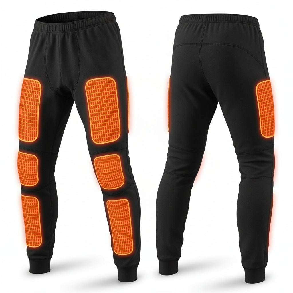 USB Heated Long Johns Thermal Underwear Set with Heating Zones and Three Temperature Settings - Image 6
